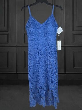 Siena Studio Royal Blue Lace Midi Slip Dress